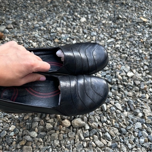 Dansko Wedge Casual Clogs Black Leather Upper Size 38, 7.5-8 US Women’s - Picture 7 of 11